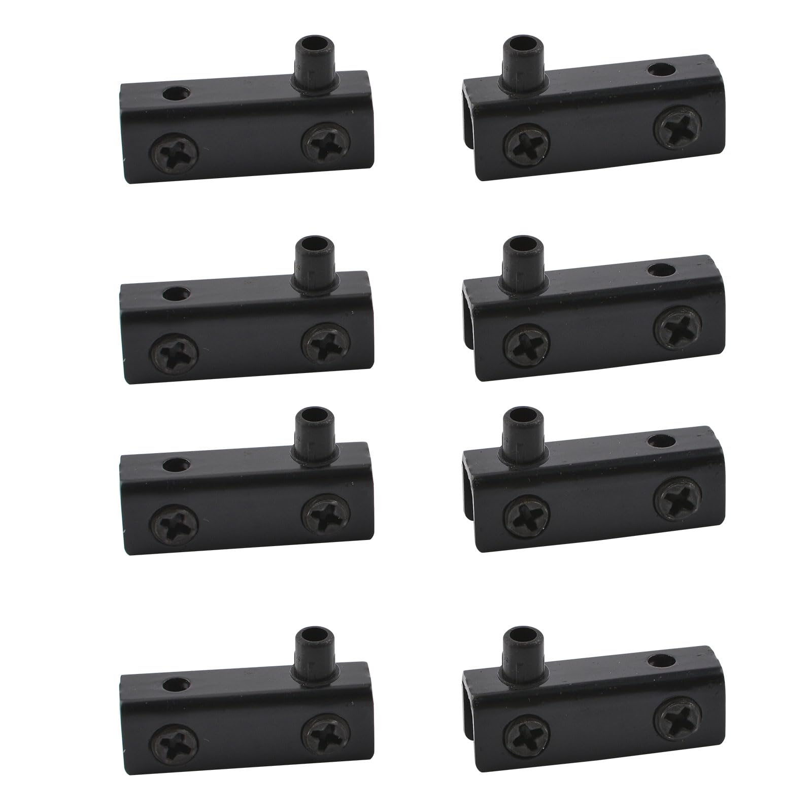 UFURMATE Glass Door Hinge, 8Pcs Black Frameless Glass Door Pivot Hinges Clamp Adjustable Cabinet Pivot Hinge Clip Replacement Kit, Fit for 4-6mm Free-Swinging Glass Door