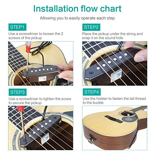 Skysonic Passive Acoustic Guitar Sound Hole Pickup Humbucker A810