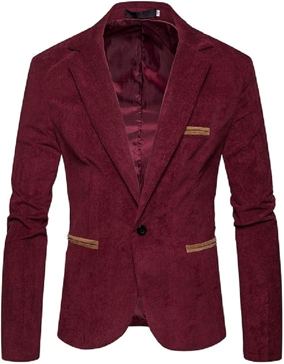 Amazon Romancly メンズコーデュロイスリムカジュアルステッチブレザープレミアムスポーツコートジャケット コート ジャケット 通販