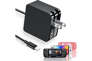 PURBHE 45W USB C Charger for Steam Deck and Nintendo Switch,Foldable Power Adapter Supports Super Fast Charging,AC Adapter Compatible with Laptops Tablet