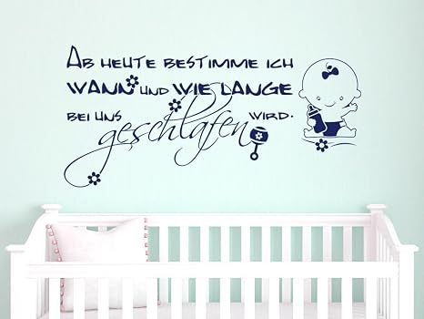 Grazdesign Wandaufkleber Babyzimmer Aufkleber Lustiges Motiv Baby Wandaufkleber Sprüche Zur Geburt Baby Wandtattoo Babyzimmer Ab Heute Besimme Ich