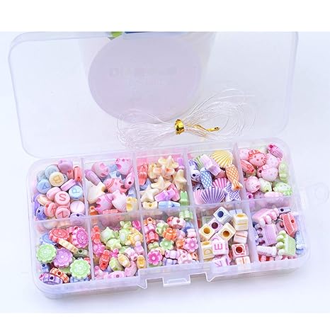 Leoie 10Grids DIY Acrylic Perler Beads Parent-Child Interaction Puzzle Educational Toy for Kids 10 grids D