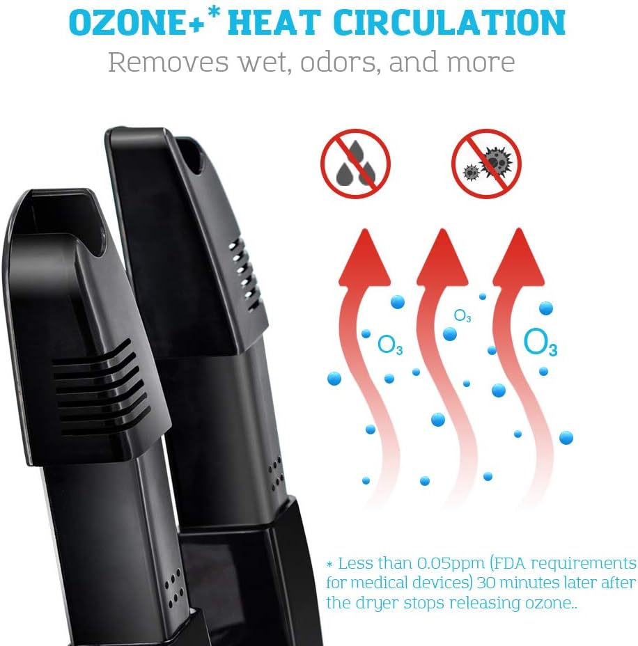 DR.PREPARE Boot Dryer Shoe Dryer Ozone, Glove Dryer & Boot Warmer with Heat Blower, Portable Adjustable Rack and Timer, Folding Design & Quick Drying for Shoes, Gloves, Hats, Socks, Ski Boots (Ozone): Home & Kitchen