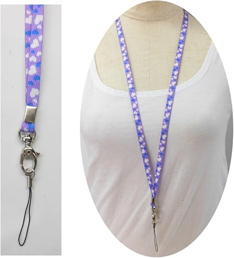 Amazon Co Jp Cns 68 コアライン ネックストラップ パープル ハート おしゃれ 雑貨 携帯 スマホ Ic カメラ 名札 メガネ サングラス 鍵 落下防止 ギフト プレゼント おもちゃ
