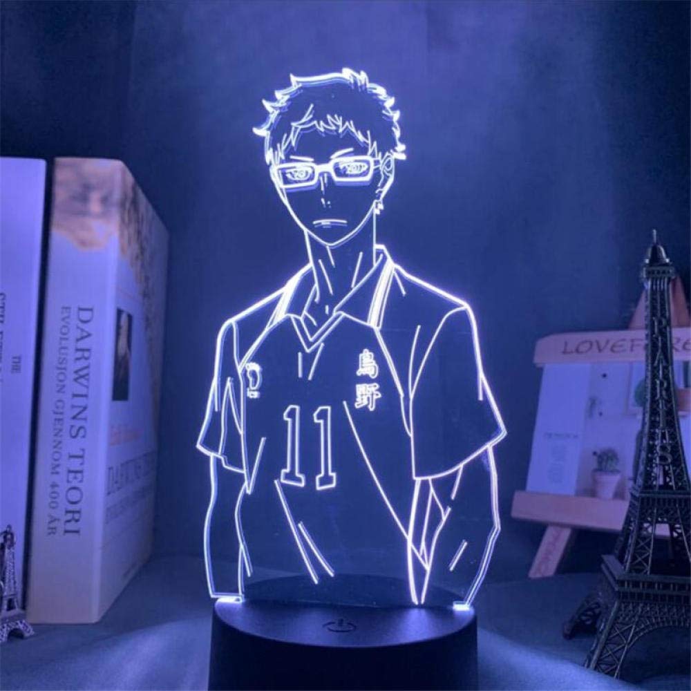 Amazon Com 3d Nightlight Sleep Lamp For Boys Haikyuu Kozume Tanaka Bokuto Hinata Led Illusion Anime Haikyuu Led Lighting For Bedroom Decor 7 Colors Change Baby