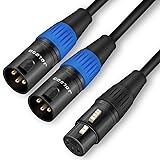 JOLGOO XLR Splitter - Female to Dual Male Y