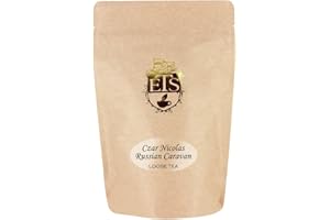 English Tea Store Czar Nicolas Russian Caravan Tea Pouches - 4oz | Loose Leaf Black Tea Blend | Smoky Toasted Lapsang Souchong Notes | Historic Specialty Tea Inspired by Silk Road Traditions