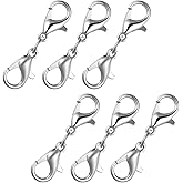 6 Pcs Double Lobster Clasp Extender, Stainless Steel Lobster Claw Clasp, Silver Lobsters Claw Clasps, Double Claws Connector, Double-Opening Jewelry Clasps, for DIY Jewelry Bracelet Necklace Making