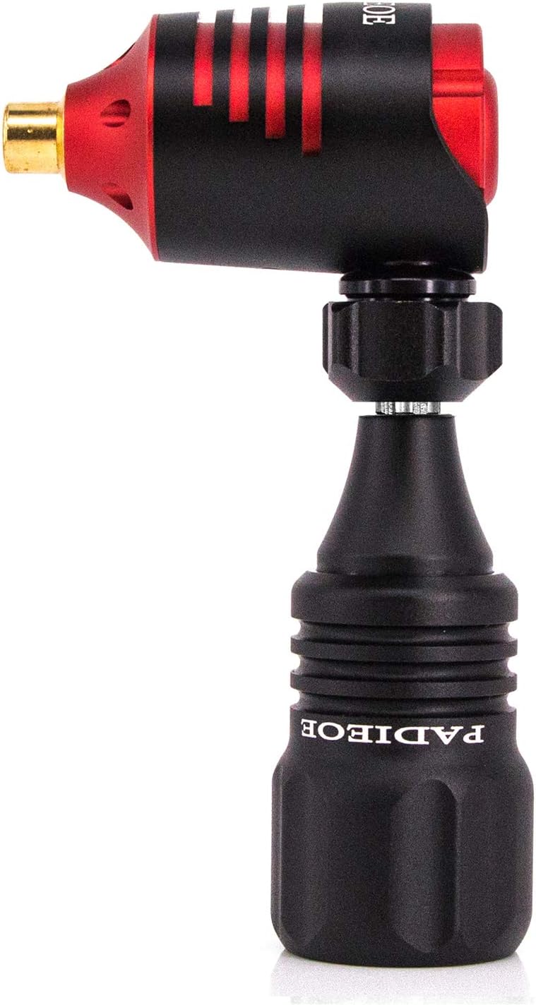 Padieoe Aircraft Aluminum Frame Cartridge Rotary Tattoo Machine with Aluminum Adjustable Cartridge Grip for Liner and Shader Red