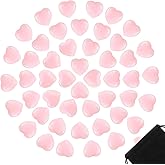 IANFAN 120 Pcs Valentine's Day Rose Quartz Heart Crystals Bulk, 0.8 Inch Heart Shaped Rocks Natural Pocket Polished Love Carved Healing Stones Worry Crystal with Flannel Bag for Women Gifts