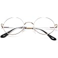 Pro Acme Non Prescription Clear Lens Glasses Retro Small Round Metal Frame