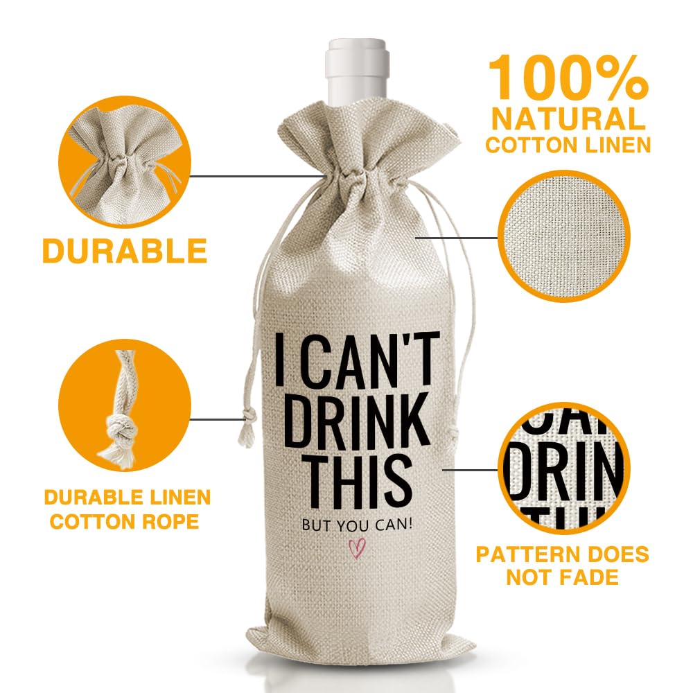 DOI-LANEE I Can't Drink This But You Can Pregnancy Announcements Wine Bag Baby Announcement Wine Bag for Family Pregnancy Reveal Ideas Grandparents Gifts