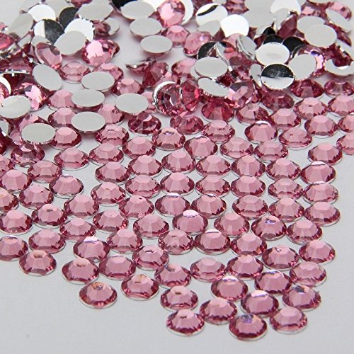 MajorCrafts 2000pcs 5mm ss20 Flat Back Resin Rhinestone Embellishment Gems (Light Pink C04)