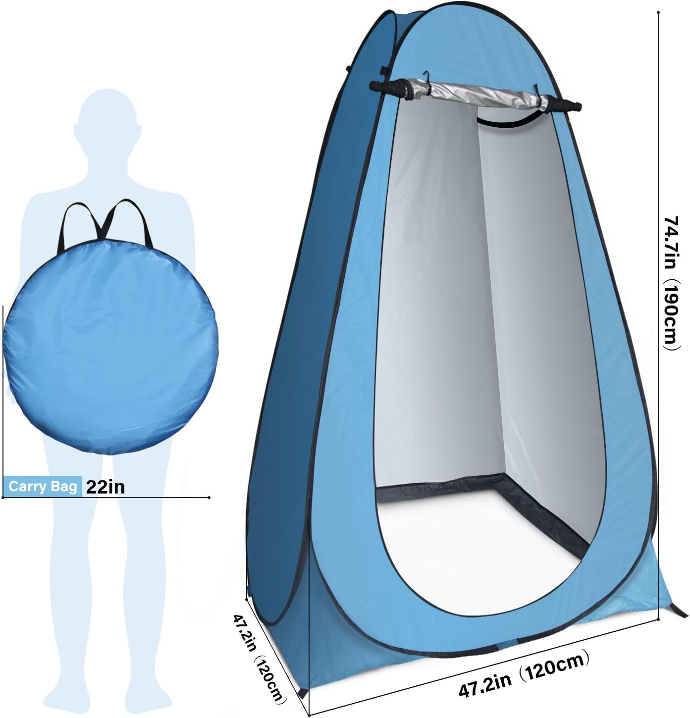 anngrowy Pop Up Privacy Tent Shower Tent Portable Outdoor Camping Bathroom Toilet Tent Changing Dressing Room Privacy Shelters Room for Hiking and Beach – UPF 40+ Waterproof with Carry Bag : Sports & Outdoors