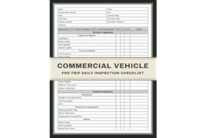 Commercial Vehicle Pre-Trip Daily Inspection Checklist: Commercial Vehicles Pre Start Inspection Report Book for Drivers and 