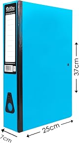 ED Pukka Foolscap Glossy Box Files with Document Clip 70mm Blue view 3