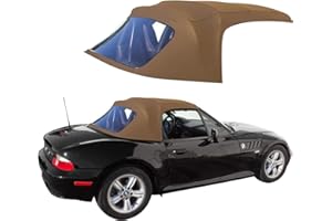SIERRA AUTO TOPS & SEATS Sierra Auto Tops Convertible Top Replacement for BMW 1996-2002 Z3, Twill Grain Vinyl, Saddle, Plastic Window