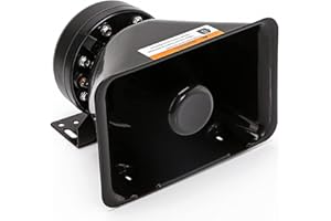 BooYu 200 Watt Rectangle High-Performance PA Siren Horn Speaker [8 Ohms] [125-135 dB] [IP66 Waterproof] [Compatible with 100-200 Watt Siren System] for Police Car, Ambulance, Fire, Engineer Vehicles