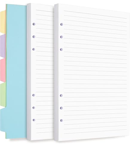 Amazon.com : A5 Size Lined Notes Pages, with Subject Line