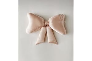 Luxape Bow Pillow - Big bow throw pillow - Bow shaped pillow - Silky satin - coquette decor - Bow room decor - pink bow pillow - bow nursery decor - pink room decor