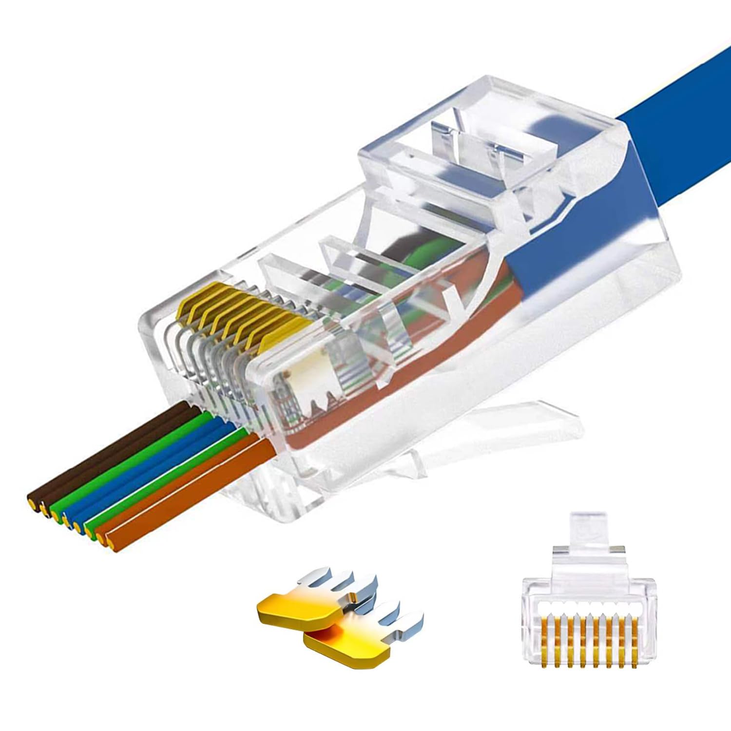 EZYUMM 50PCS RJ45 Connectors, RJ45 Pass Through