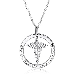 WINNICACA Nurse Gifts Sterling Silver Caduceus