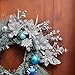 Valery Madelyn 6 Pcs Silver Glitter Christmas Floral Picks with Artificial Christmas Flower and Leaves for Christmas Tree Decoration and Home Vase Decor- 12inch