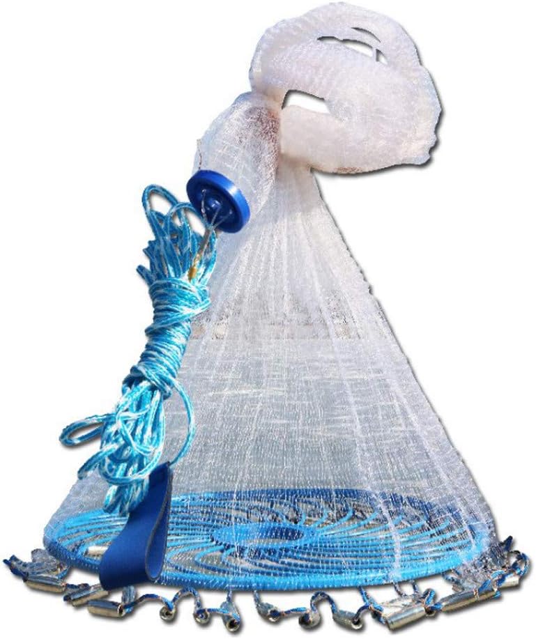 Cibee Fishing Cast Net 8/10/12/13.8/15.7 ft Diameter, Saltwater Fish Network, Magic Finefish Aluminum Ring Monofilament Thread Throwing Net