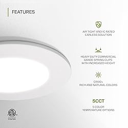 ASD Fire Rated Recessed Light 4 Inch, 5 Colors