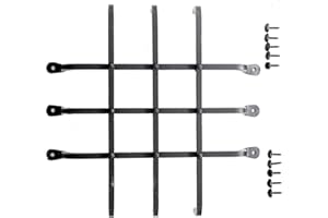 The Rustic Express Speakeasy Door Iron Grill - Decorative Iron Bars for Peephole and Door Viewer, Grill for Window - Home, Office, & Wine Cellar Hardware Gate - 14-1/2" x 14-1/2"