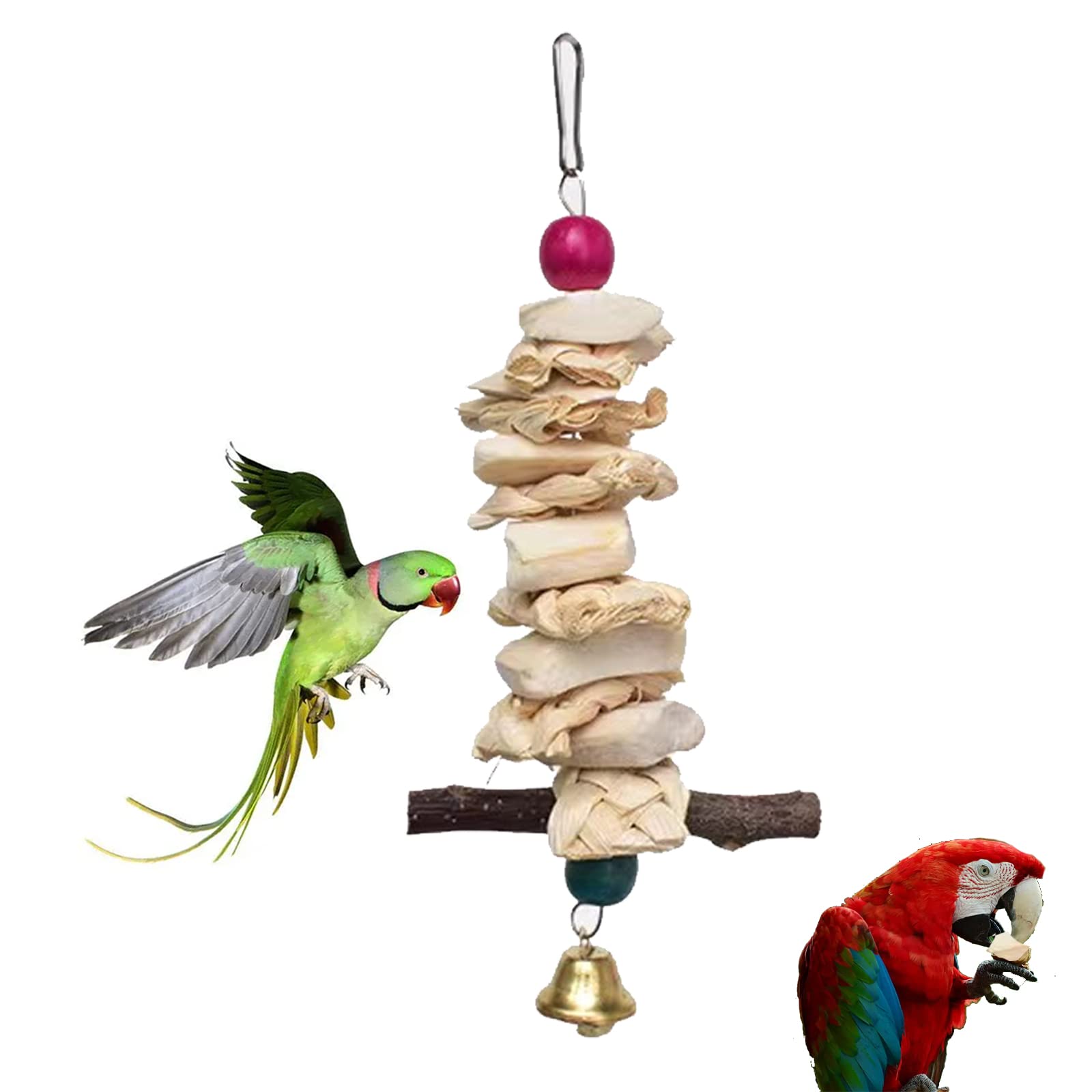 Cuttlefish Bone, Parrots Chew Birds Squid Bones Bird Teeth Grinding Sepia Fodder Lime Calcium Stone Parrot Teeth for Grinding Birds Cuttlefish Bone with Bell for Birds Parrots Budgies Cockatoos