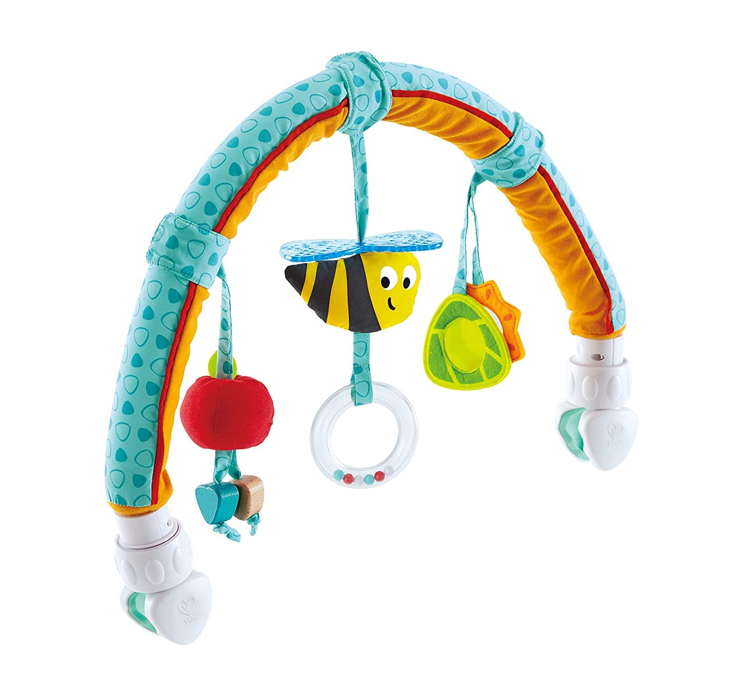Hape E0023 Garden Friends Arch | Infant Cot Play Set, Stroller and Car Seat Pram Toy, Turquoise