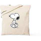 CafePress Peanuts Snoopy Natural Canvas Tote Bag, Reusable Shopping Bag