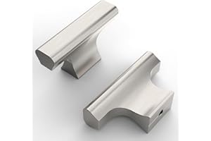 Asidrama 10 Pack Brushed Satin Nickel Kitchen Cabinet Knobs Dresser Knobs Drawer Knobs Single Hole Cabinet T Bar Pull Handles for Kitchen Wardrobe Cupboard