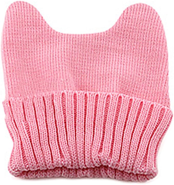 Broadfashion Damen Wintermutze Katzenohren Strickmutze Strick Damenmutze Hut Niedlich Katze Ohr Rosa Amazon De Bekleidung