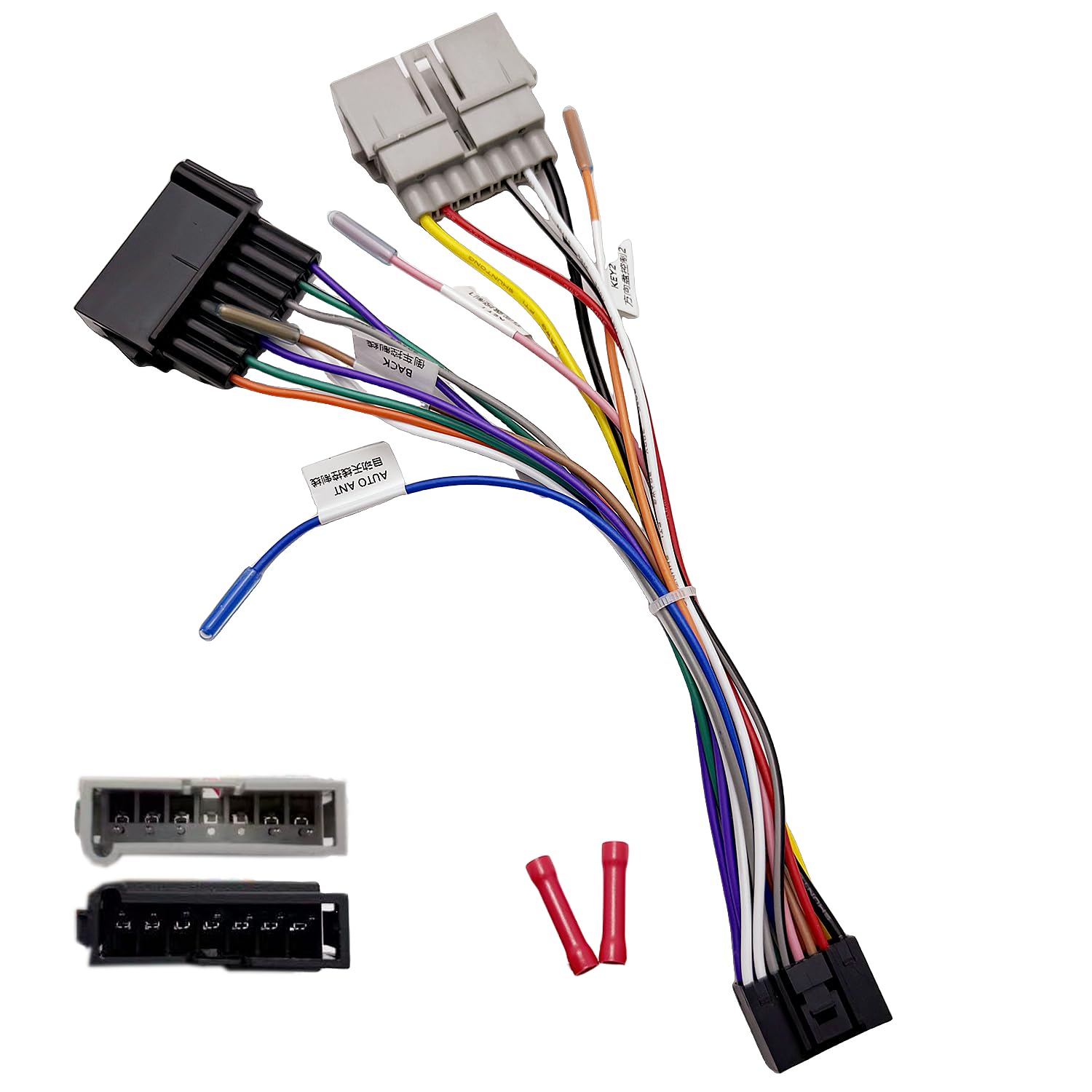 Photo 1 of 16Pin ISO Aftermarket Radio Harness Adapter Compatible with Chrysler 1984-2001 Dodge 1984-2001 Jeep 1997-2001, 16Pin Android Car Stereo Wiring Harness with SWC Reverse for Ram Wrangler