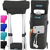 Vive Crutch Pads, Bag, &amp; Hand Grips (5 PCS) - Crutches for Adults Armpit | Padding, Hand Grips, Accessories Pouch - Soft Tips Medical Padded Handles for Kids, Men, Women - Lightweight