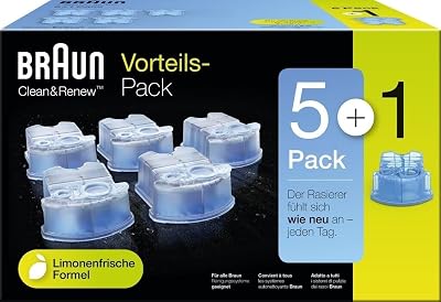 Braun Clean & Renew Refills 5+1 Pack Cartridges for Electric Shaver