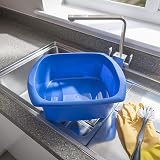 Addis Large Rectangular Washing Up Bowl 9.5 L cobalt blue UK made view 3