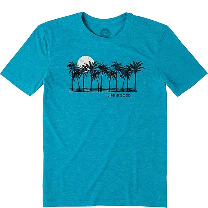 Life is Good Mens Cool Graphic TShirts Collection,Sunset,Seaport Blue
