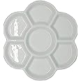 N / A Porcelain Watercolor Paint Palette Tray, 7 Wells Rectangle, Classical Style, White, 7 x 2.5 Inches