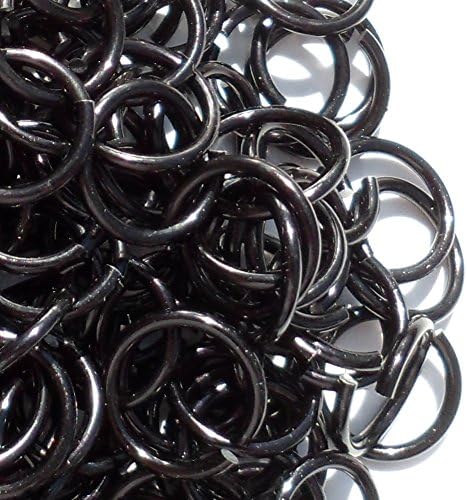 Black Anodized Aluminum Jump Rings 250 1/4 18g Saw Cut