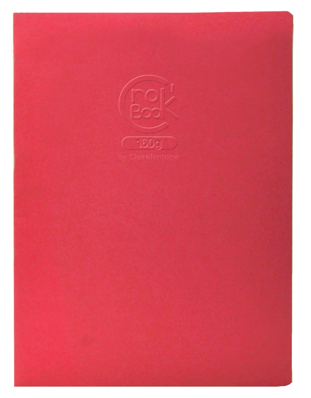 Clairefontaine 60337Cpack - Crok'Book Stitched Notebook - 20 Sheets of White Drawing Paper A4 21x29.7 cm 160g - Portrait Format - Random Cover Color - Pack of 10 Notebooks