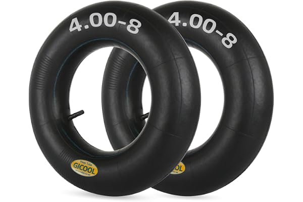 GICOOL 4.80/4.00-8 Wheelbarrow Inner Tubes, 2 Pack with TR-13 Valve Stem, Heavy Duty, for Hand Truck Wheelbarrow Garden Utili