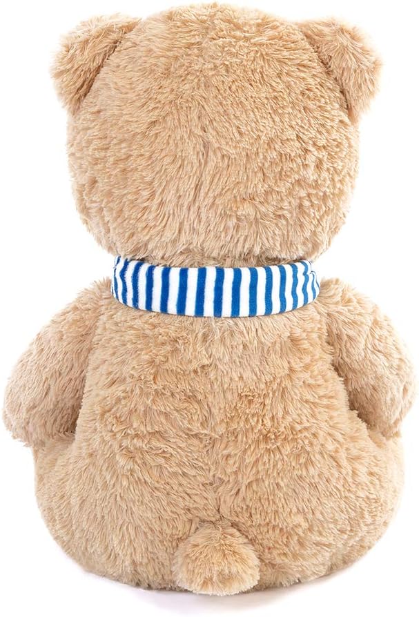 Tezituor 24 Inch Teddy Bear Stuffed Animal Big Teddy Bear with Blue Plush Scarf for Girlfriend Kids, Tan: Toys & Games