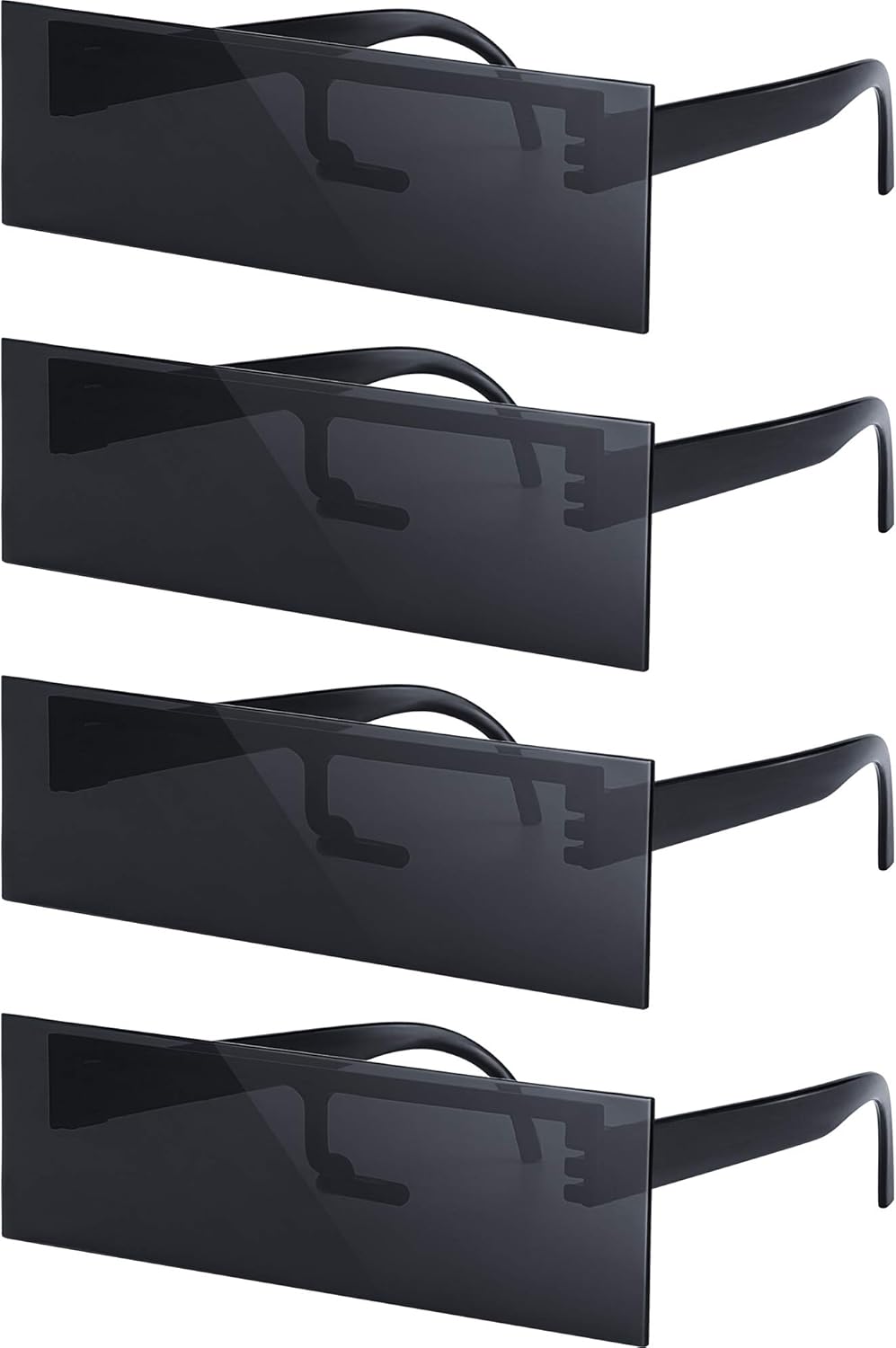 Frienda 4 Pairs Censor Bar Sunglasses Censorship Sunglasses