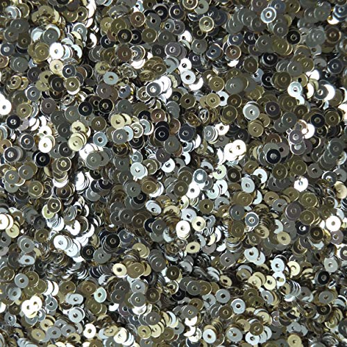 3mm Sequins Flat Round Silver Light Gold Metallic Two Sided Reversible. Made in USA