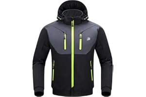 BORLENI Winter Motorcycle Jacket Mens CE Armored Cold Weather Motorbike Riding Jackets with thermal Liner Hood Windproof L