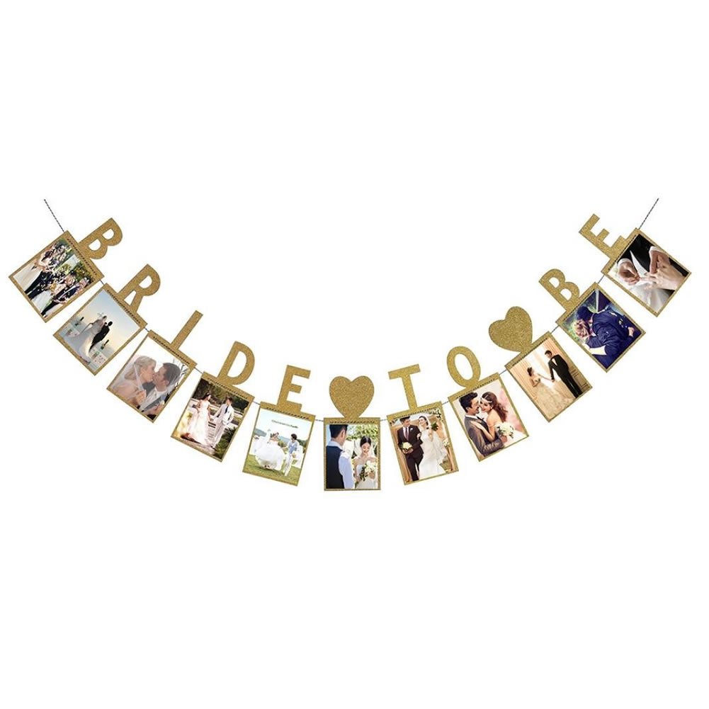 Veewon Bride To Be Bunting Banner Golden Photo Frame Picture Album