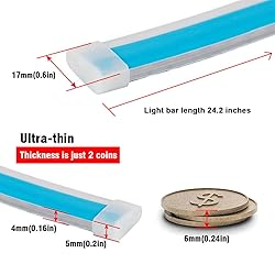 LED Headlight Strip Tube Light, 24 Inch Flexible
